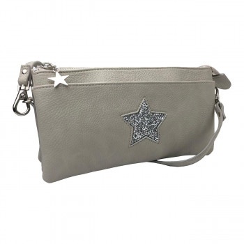 Pisoraro（ピソラロ） 3WAY スタージュエリーウォレットバッグ お財布ポシェット ライトグレー PR93