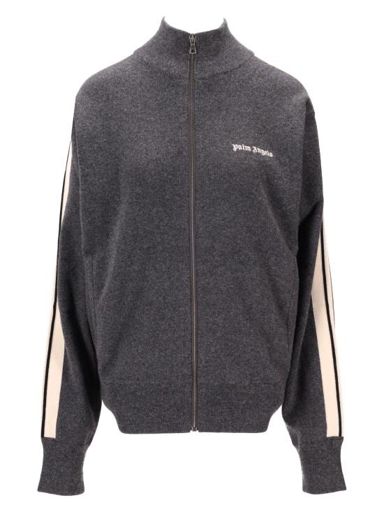 PALM ANGELS Women Sweater PWHA062F25KNI001 0703 DARK GREY OFF WHITE
