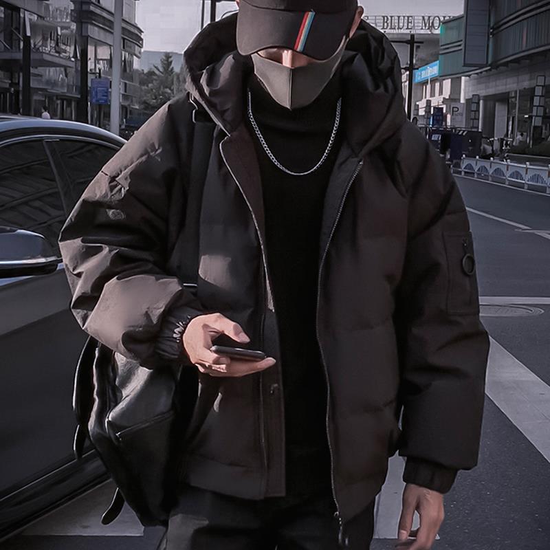 2025INS大人気 新作 新しい 流行り ショート丈 かっこいい フード付き ダウンコート ゆったり 高級 ブラック 中綿ジャケット