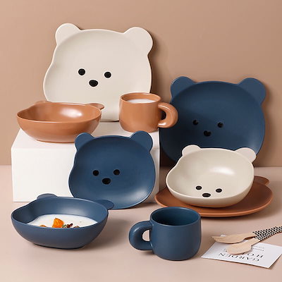 Qoo10 韓国 Ins お皿 食器 陶磁器 熊ちゃ キッチン用品