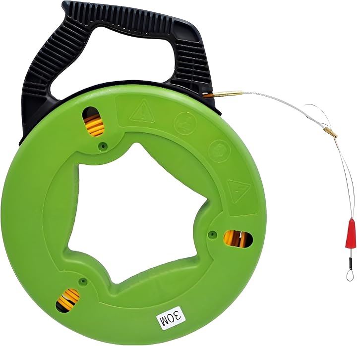 通線ワイヤー 収納ケース付き 通線工具 入線専用ワイヤー 配線ガイド 配線工具( 30m)