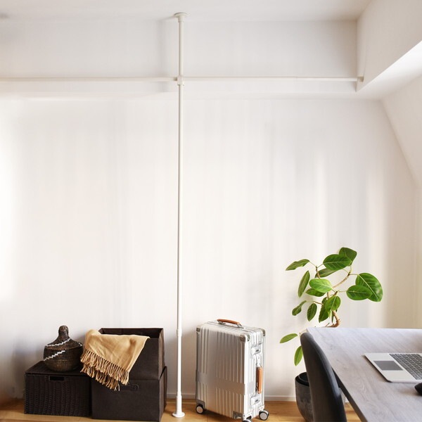 TOSO Naivis つっぱりポール 2.0m 中間サポートあり ホワイト メーカー直送