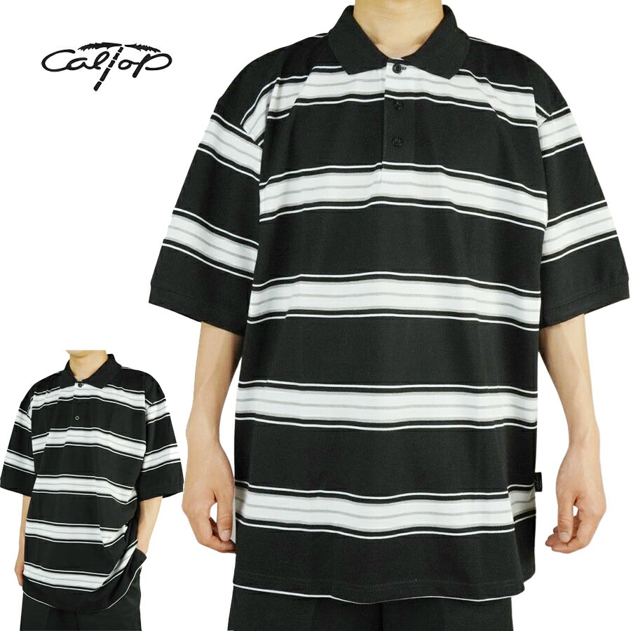 キャルトップ CALTOPメンズ シャツ【クリックポスト発送】777 SHORTSLEEVE BORDER POLO SHIRTSショートスリーブボーダーポロシ