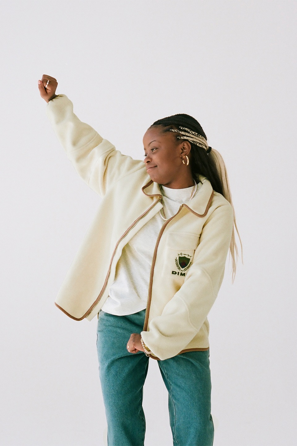 【DIME】 CREST FLEECE SHIRT : CREAM