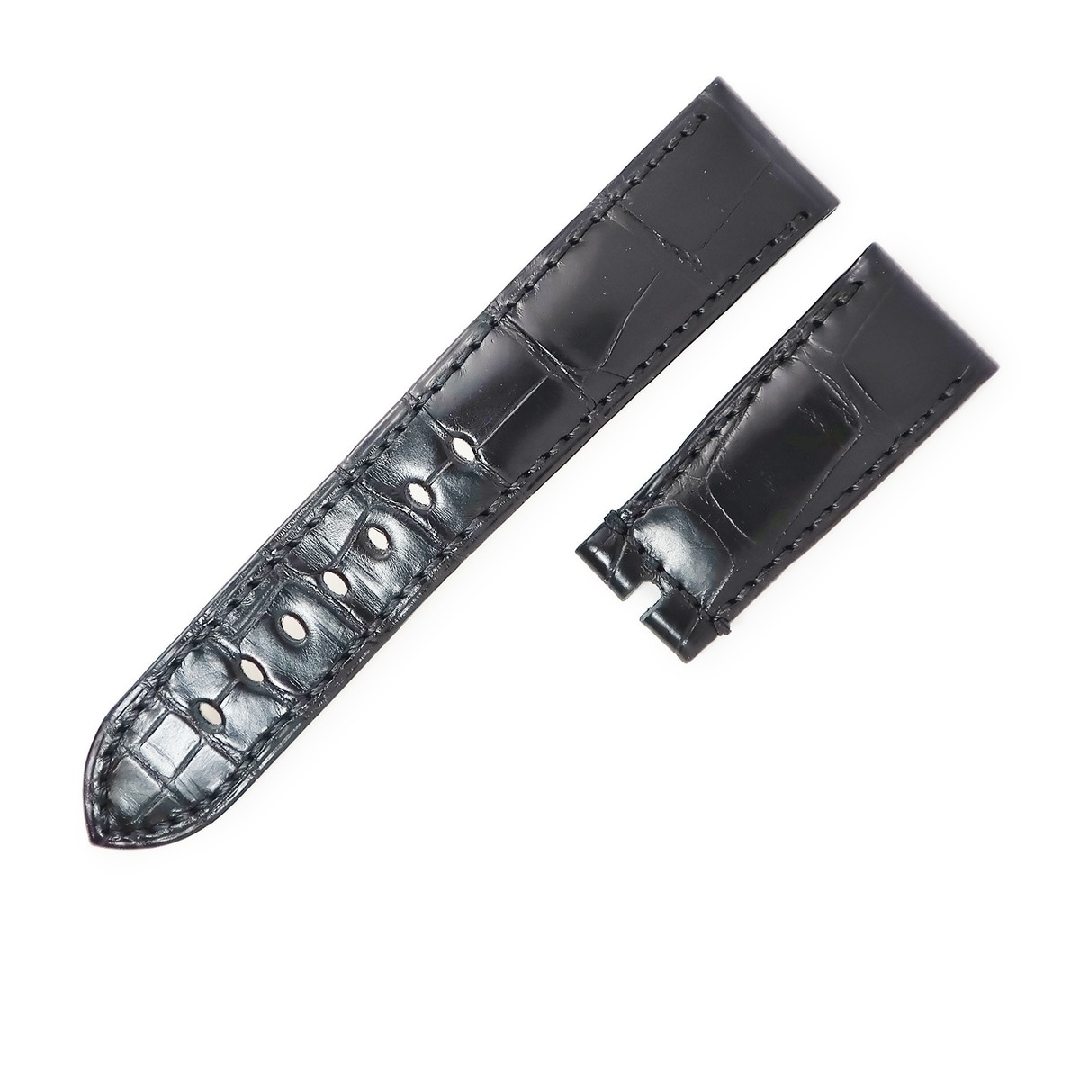 ブレゲ BREGUET 腕時計パーツ 純正 マリーン用 クロコダイル ブラック 新品同様 替え クロコ ベルト ストラップ 20mm ブラック 黒 【中古】