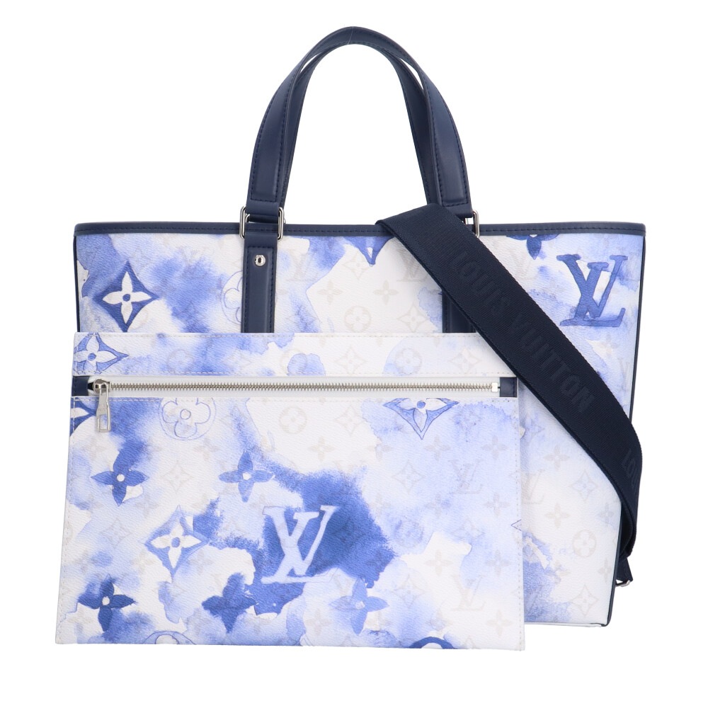 ルイヴィトン ウィークエンドトートPM ウォーターカラーモノグラム ショルダーバッグ PVC M45756 ホワイト LOUIS VUITTON【中古】美品