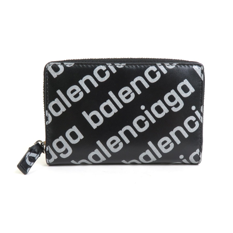 バレンシアガ BALENCIAGA コインケース レザー ブラック×シルバー ユニセックス 616911 r9754a
