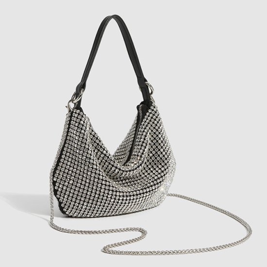 【取寄：納期2週間】チェーンバッグ ミニショルダー ラインストーン きらきらバッグ ワンハンドル ショルダーバッグショルダーバッグ