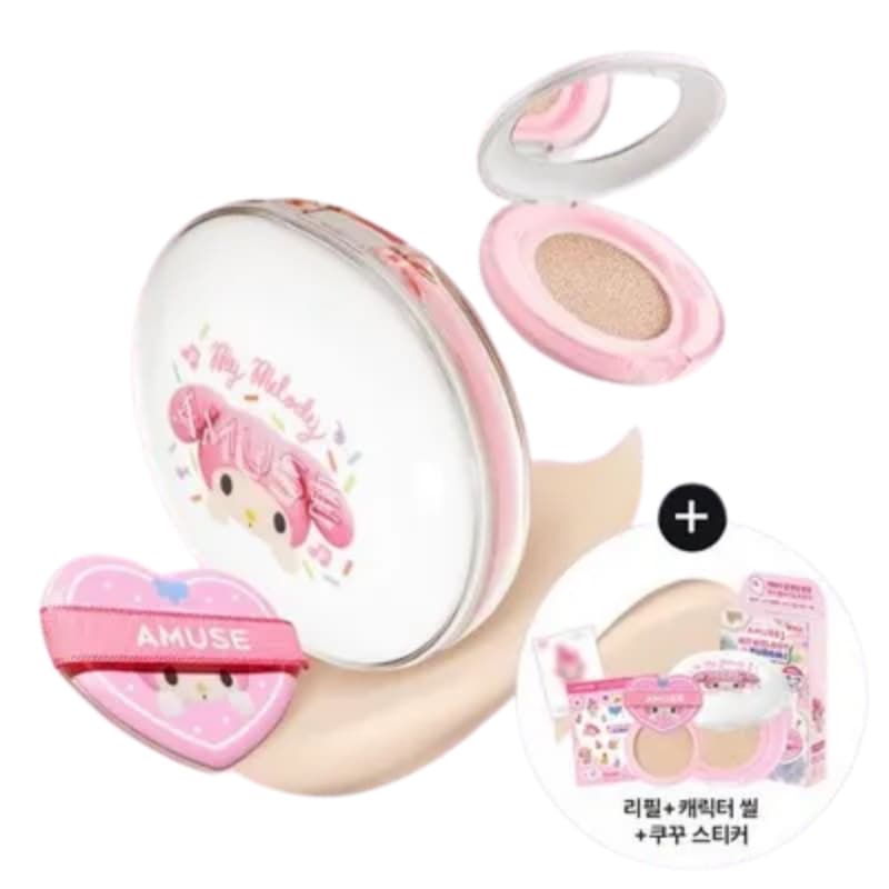 [新作](本品+レフィル+キャラクターシール+ステッカー)セラミックスキンパーフェクタークッション マイメロディ 限定企画 3color #sanrio