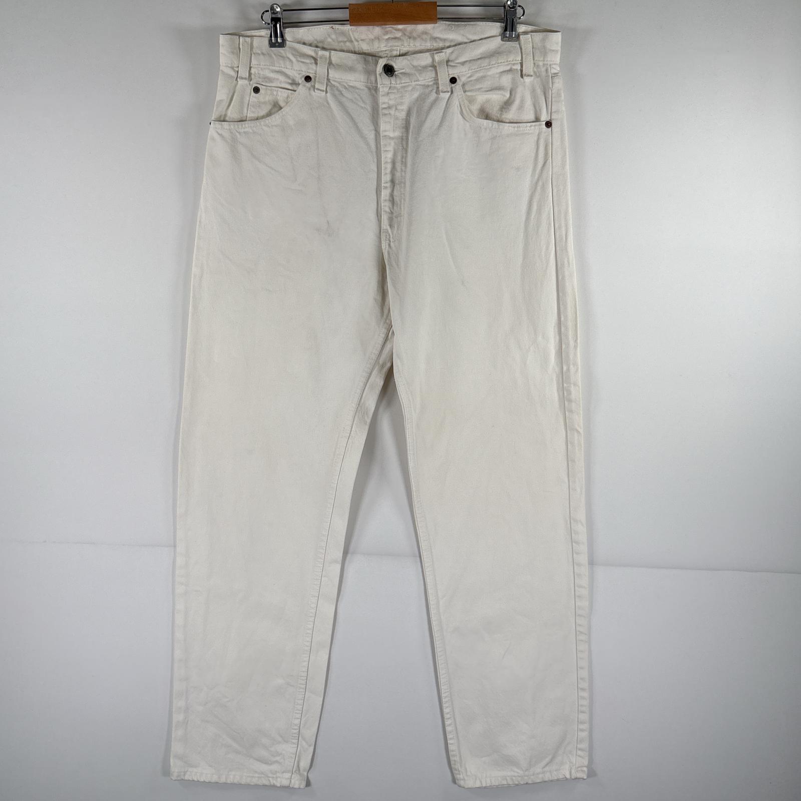 古着 90s/90年代 USA製 デニムパンツ 505 ストレート ジーパン カラーパンツ ジップフライ w38 L32 ホワイト メンズ