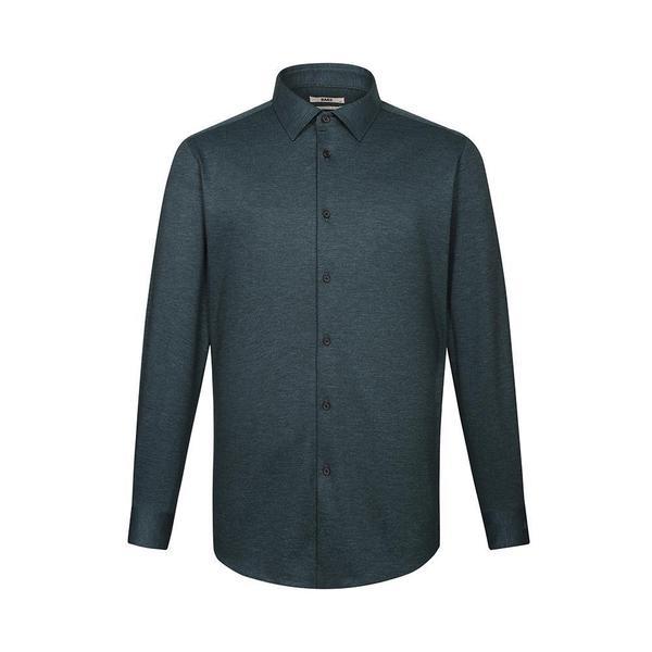 ノーケアストレッチヘリンボーンプリントシャツ コンフォートスリムフィット_DLW1SHDL221E1