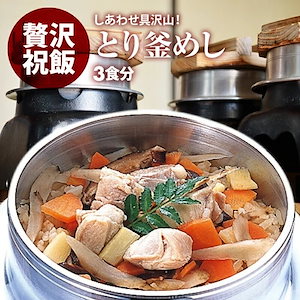 [前田家] 国産 とり釜飯 の具 （ 3人前 ） 水を使わず即席で美味しい 早炊き米 具 入り 釜め