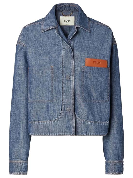 FENDI Women Denim Jackets FLF861 AW8H F0QB0 NAVY