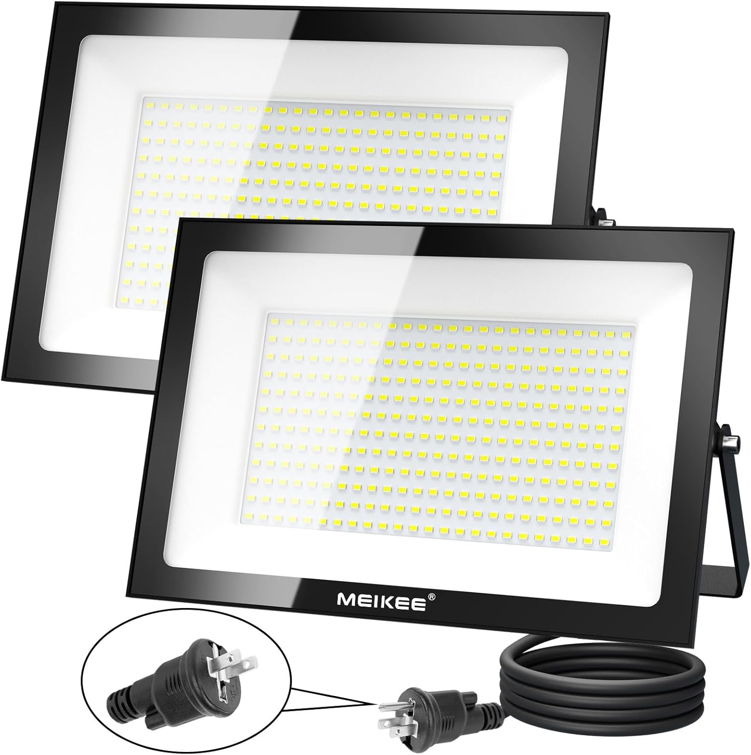 MEIKEE【150W 超薄型 2個セット】LED投光器 作業灯 超高輝度 昼光色 6500K 15000LM 省エネ 豪雨対応 IP66防水 1500w相当 5万時間点灯可能 13年間耐久度 省エネ