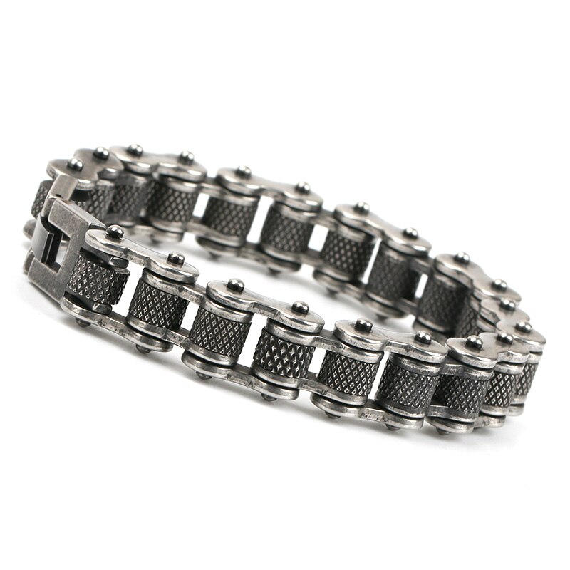 21mm ステンレス ブレスレット バイクチェーン チェーンブレスレット オートバイ ライダース b
