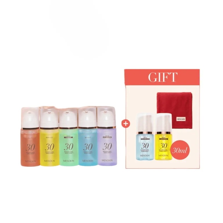 ベストメノキン 30秒クイックバブルマスク5点セット+［贈呈］30秒パック30ml2個+ひざ掛け