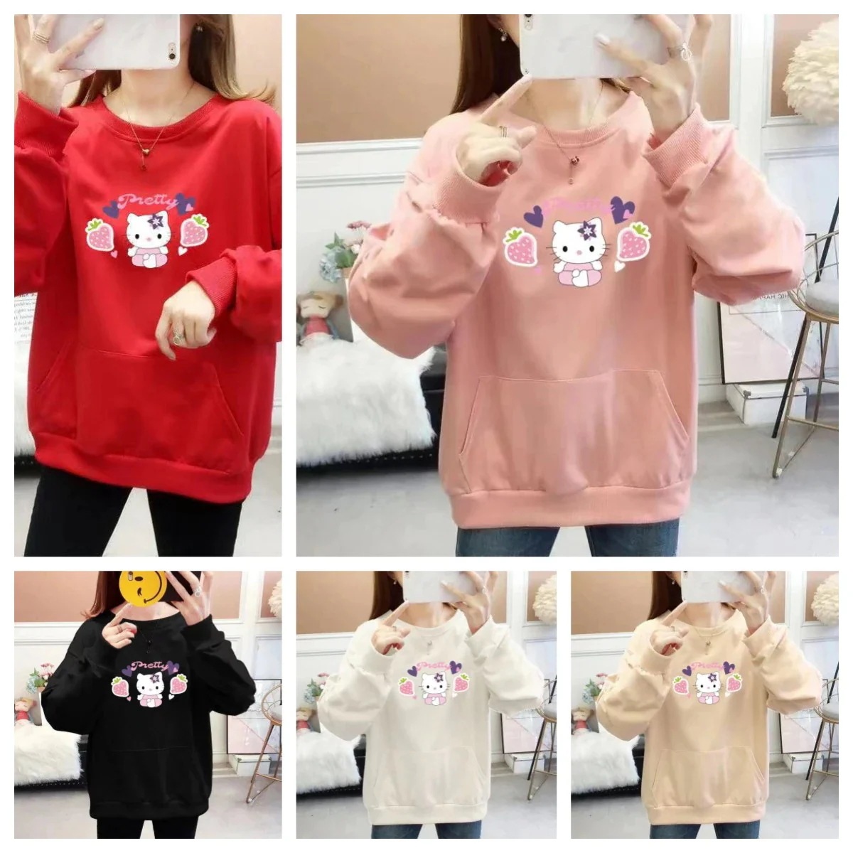 メガ割トレーナー レディース パーカー 可愛い トップス ロンT 韓国ファッション 長袖tシャツ キティちゃん Tシャツ カットソー 長袖 大きいサイズ1597196 5,483円