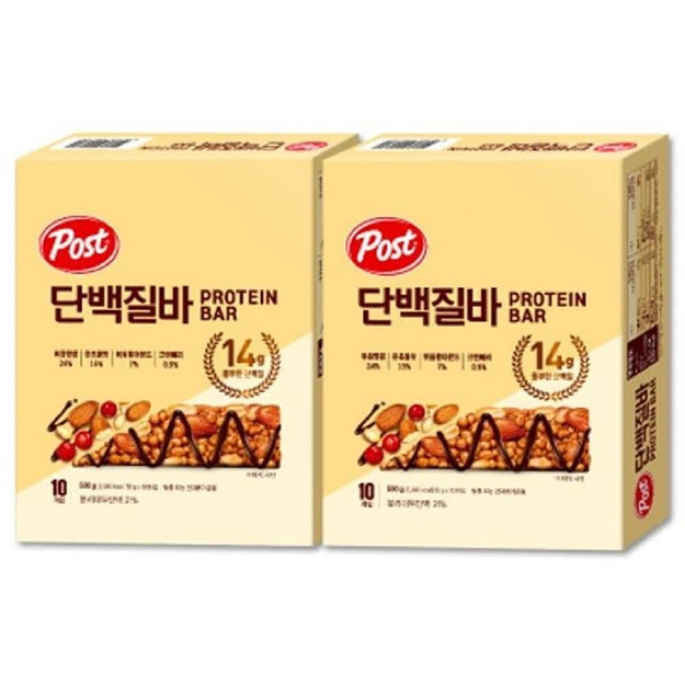韓国-K MEAL-ポスト プロテインバー 500gx2 おいしく手軽なおやつ 運動前後の献立管理-K FOOD