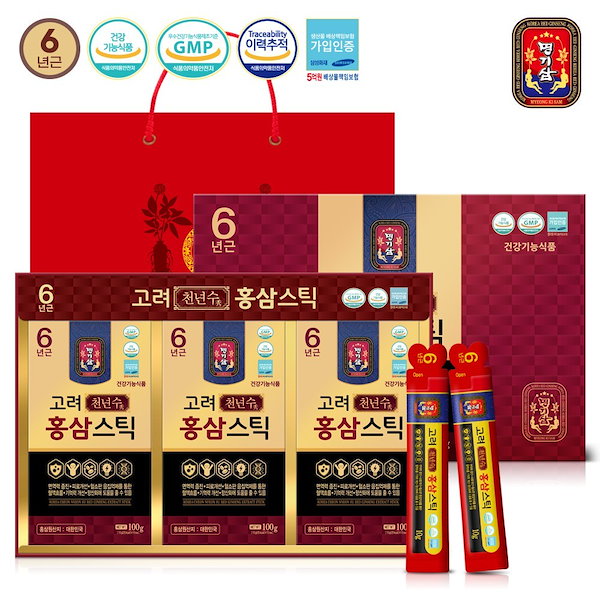 Qoo10] 明器参6年根高麗千年水紅参スティック30