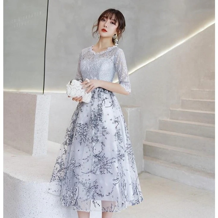 あす楽 即納 パーティードレス ミモレ丈 結婚式ドレス お呼ばれドレス ワンピース 二次会ドレス ゲ