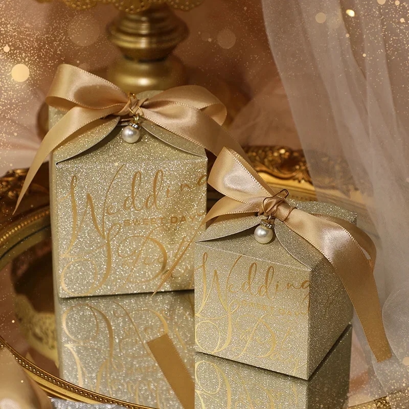 結婚祝い用のキャンディーボックス,婚約パーティー用のクリエイティブな長方形の紙のキャンディーボックス