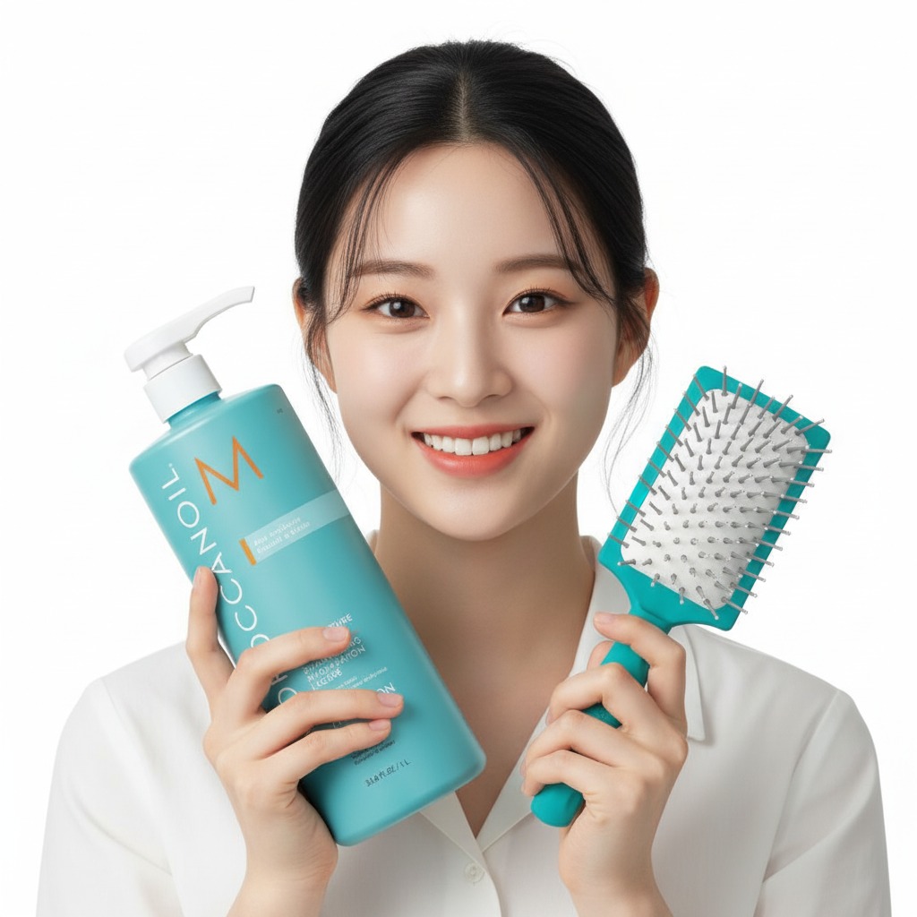 「2点セット」エアリーモイスチャーシャンプー 1L (ミニパドルブラシ付き)