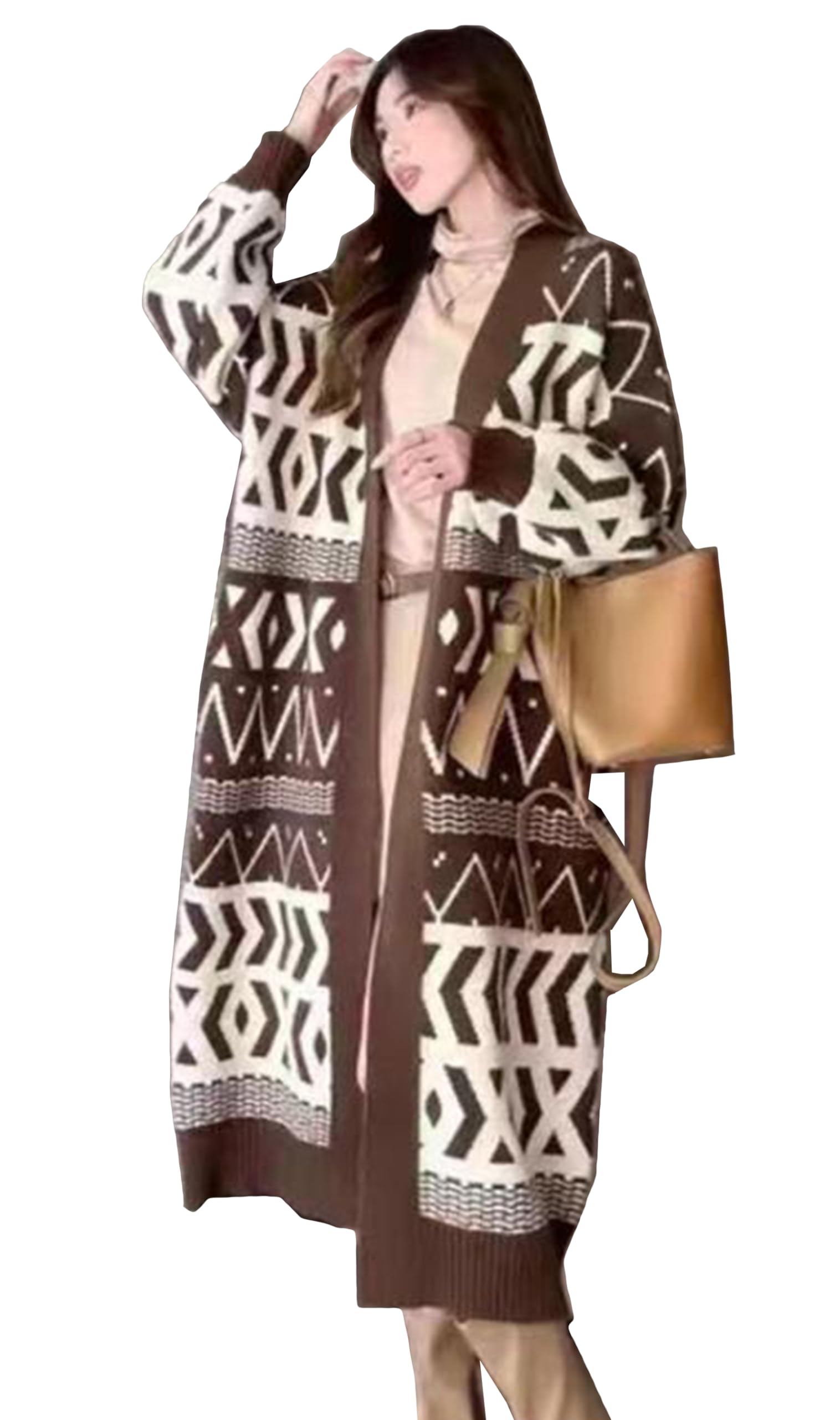 レディース カーディガン 秋冬 セーター 大きいサイズ レディース コート ロングカーディガン ケーブル編み アウター