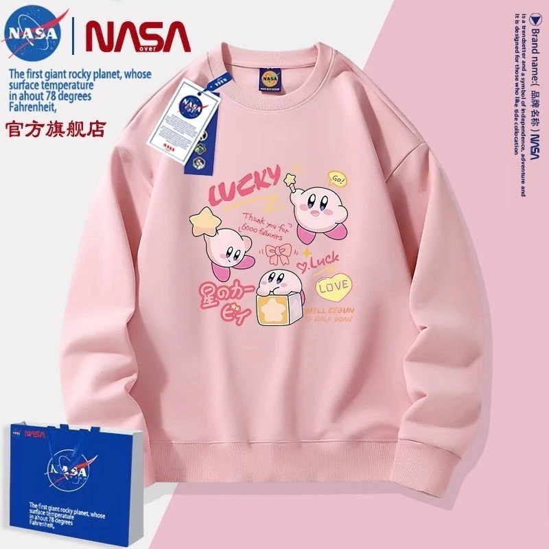 カートゥーンスターのカービィ丸首衛衣長袖コート男女春秋モデル2023新型プリントブーム