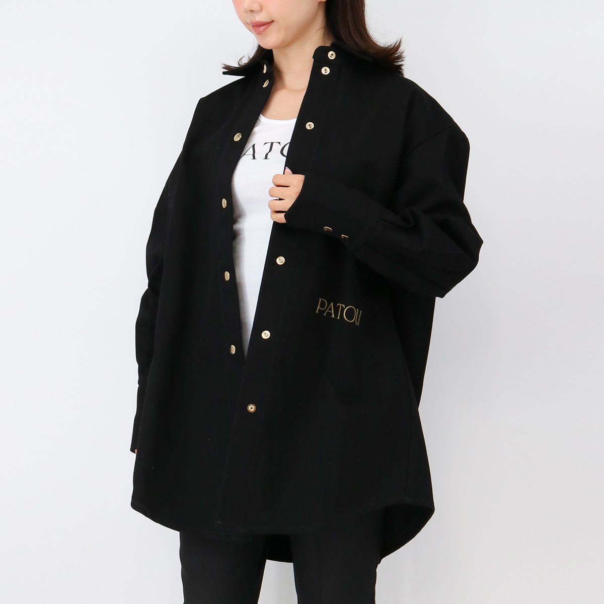 IT OVERSIZE SHIRT OU021 999B コットン デニムオーバーサイズシャツ