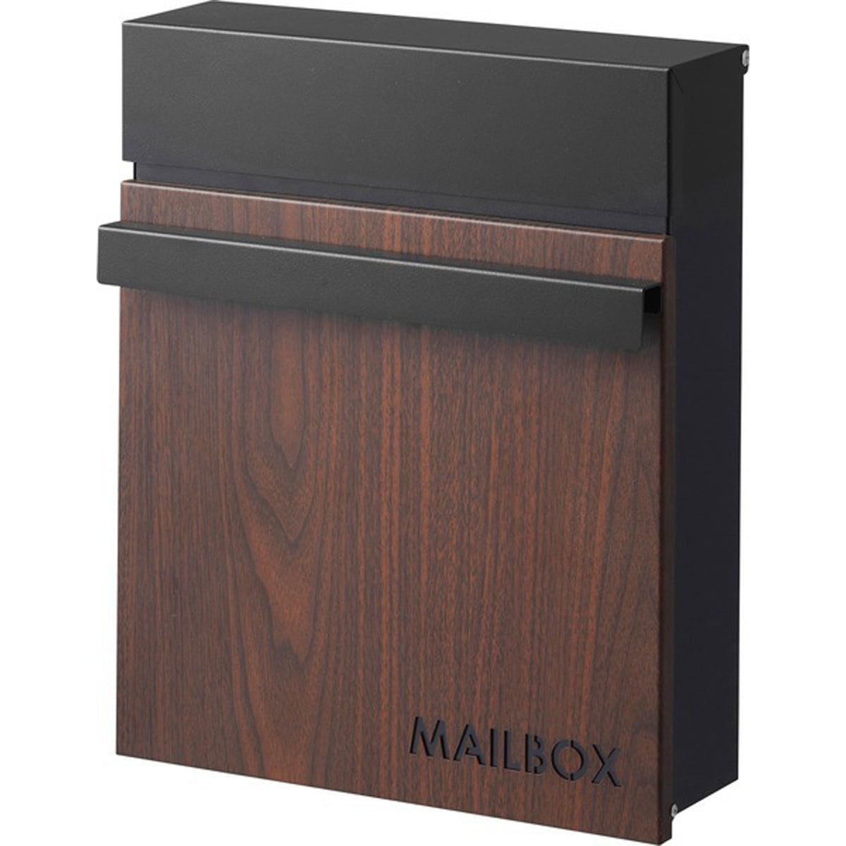 ポスト PST-217BK PST-217WH 壁掛け 壁付け 壁面 ウォールポスト メールボックス おしゃれ スリム 薄型 薄い 薄め 鍵付き スチール 木目調 ブラウン 黒 ブラック 白 ホワイト