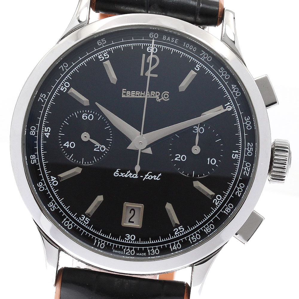 エベラール EBERHARD 31951 エクストラフォルト クロノグラフ デイト 自動巻き メンズ 保証書付き_951999【中古】