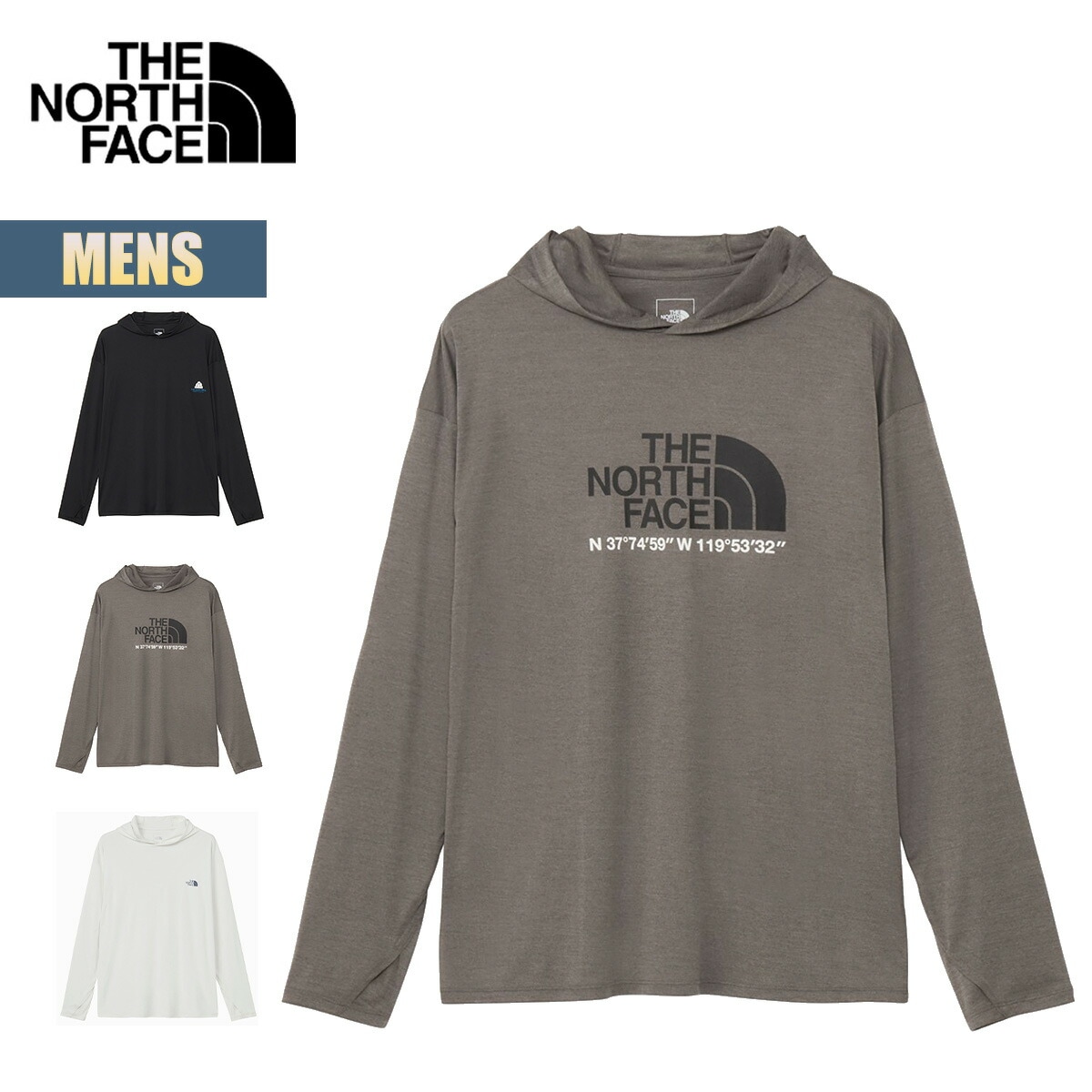 長袖Tシャツ ウォータースムースフーディ Water Smooth Hoodie カットソー 吸汗 速乾 紫外線カット UVカット フード付き ロゴ アウトドア タウンユース