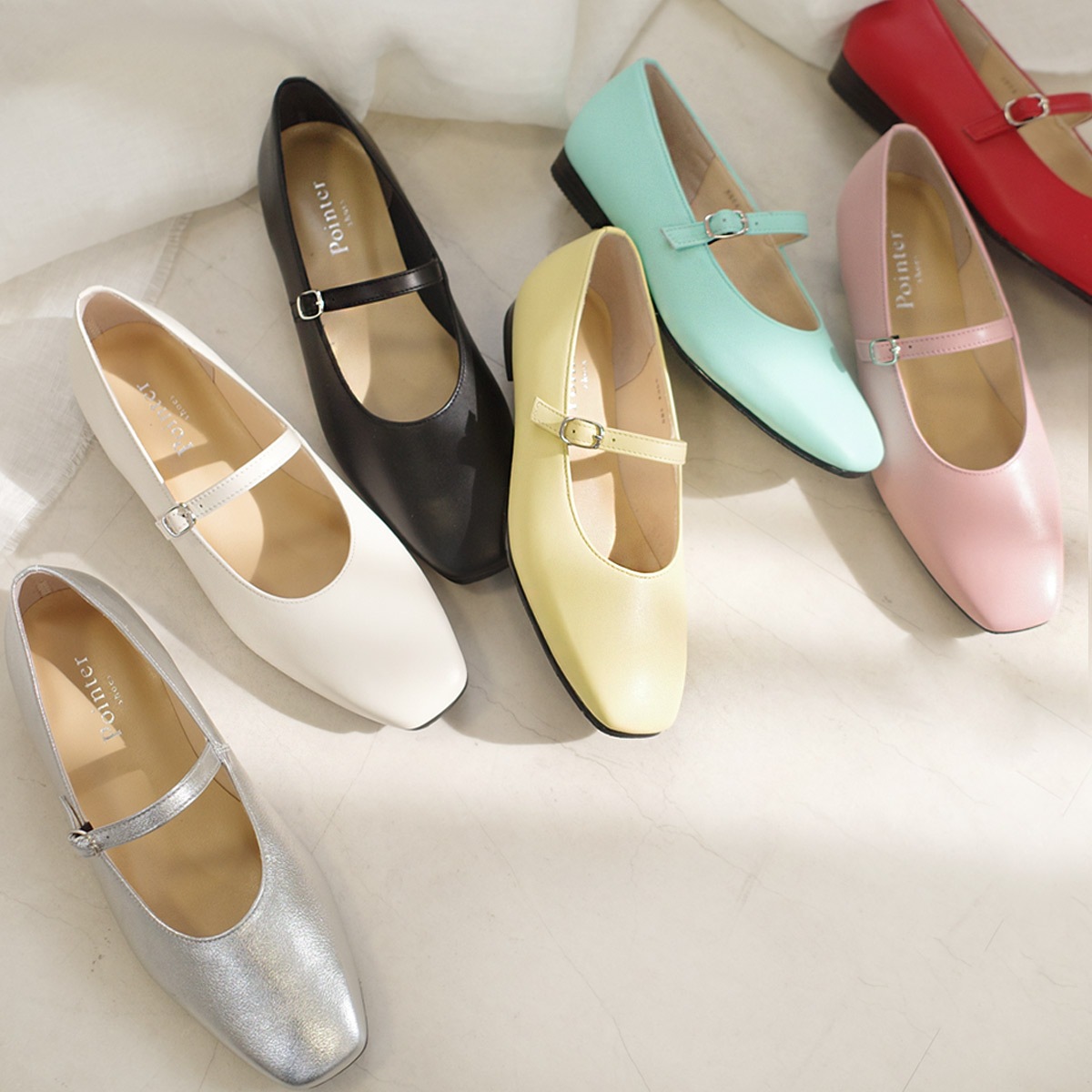 本革ストラップ付きパンプスレディース靴 レディース