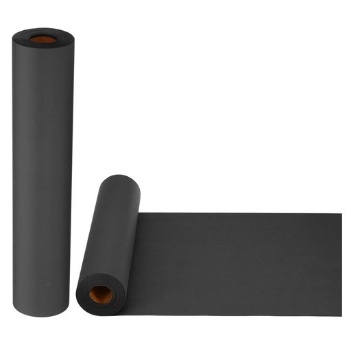 PATIKIL ラッピングペーパー 2パック 12X1000(80フィート) 80 GS M クラフトペーパーロール クラフト梱包紙 ポスター掲示板 ギフトラッピング 花束ラッピング用 黒