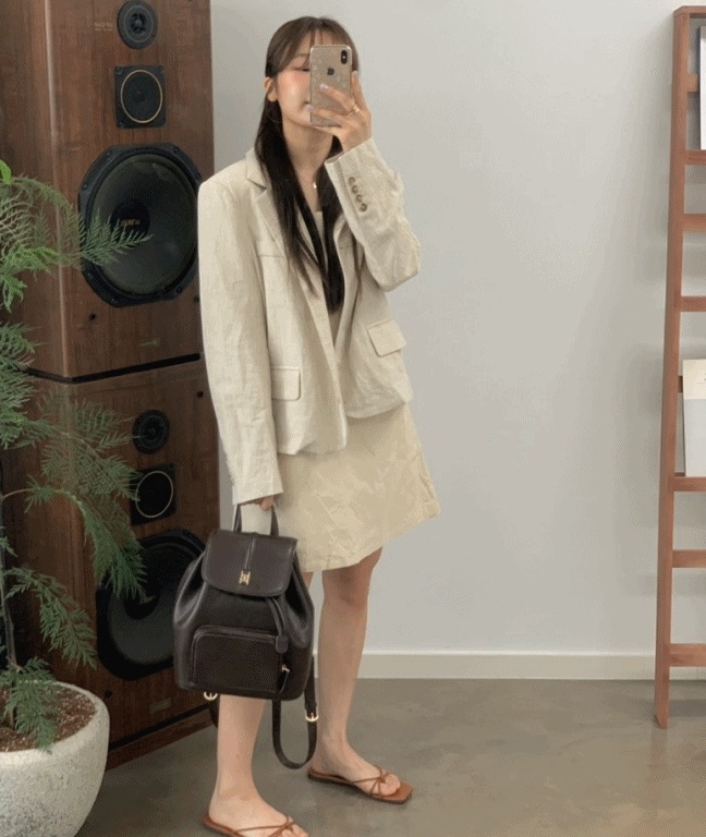[フォーマルリネンジャケット] 夏ジャケット/ 夏コーディネート/ ジャケット/ セット/ デイリー/ y2k