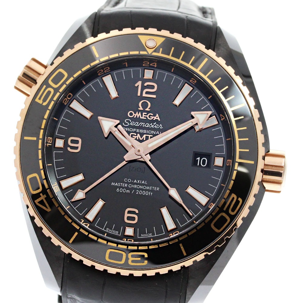 オメガ OMEGA 215.63.46.22.01.001 シーマスター600 プラネットオーシャン ディープブラック GMT 自動巻き メンズ 箱・保証書付き_848076【中古】