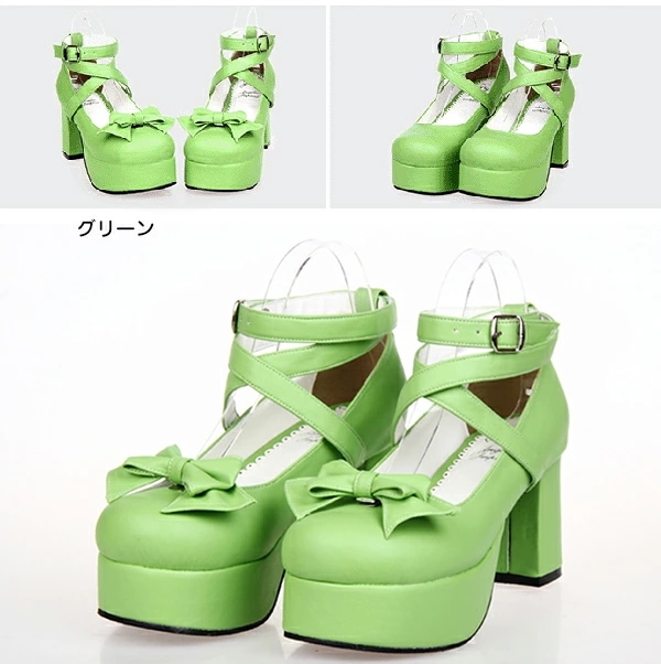 ロリータ 靴 コスプレ お嬢様風ロリータ靴 ヒール8cm ハートヒールパンプス shoes ゴスロリ ロリータ コスプレ 女の子用 可愛いリボンのロリータパンプス シューズ 女の子靴 ロリ姫靴 ロリー