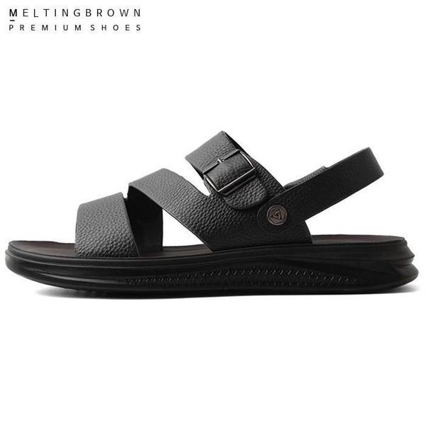 男性レザーサンダル メンズ身長アップサンダル 男性オフィスサンダル AL21