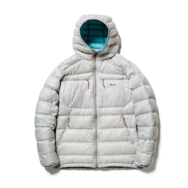 ナンガ ミニマリズムダウン ジップフーディー MINIMARHYTHM DOWN ZIP HOODIE L.GRYxTQS L ND2241-1A033 N12MLTG4