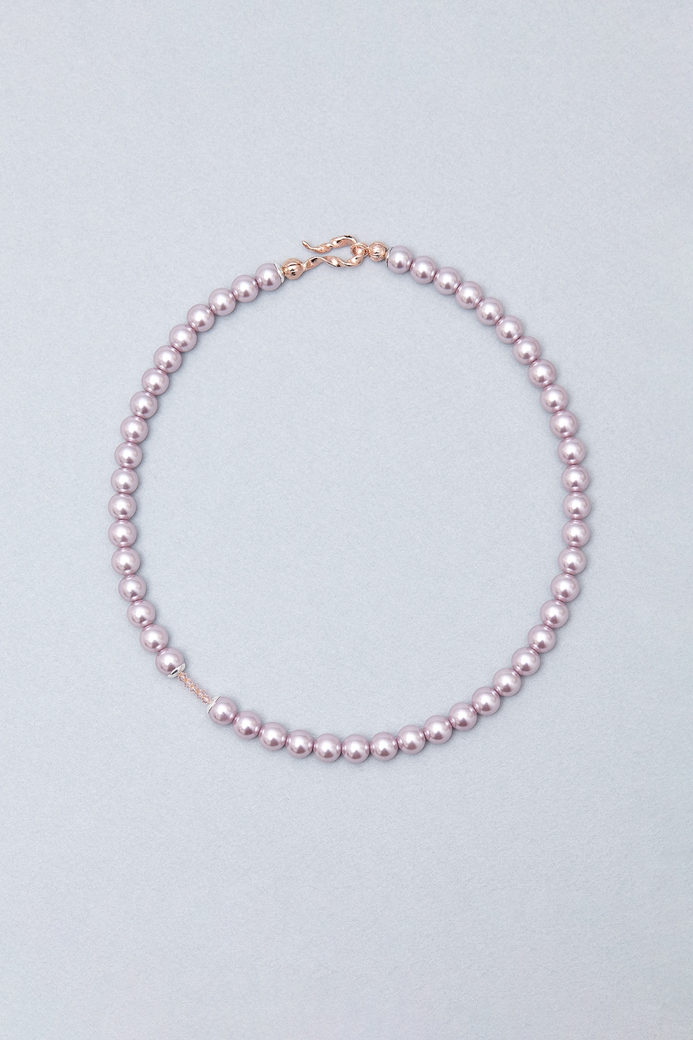 [HAZINA] Lilac Pastel Purple Pearl Necklace (8mm)