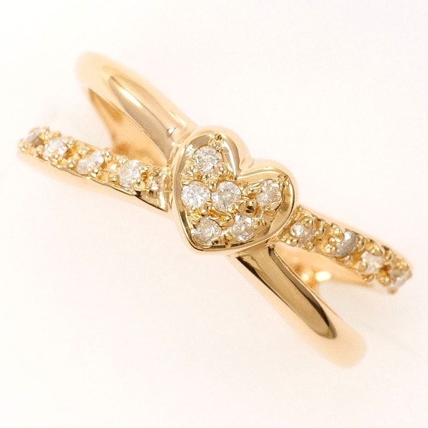 K18 18金 PG リング 3号 ダイヤ 0.12 中古