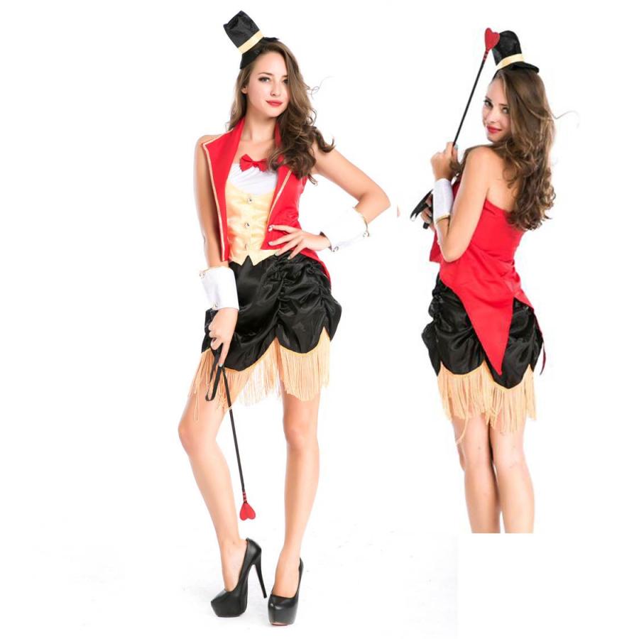 【一部分3日内出荷】コスチューム 衣装 コスプレ 魔術師 女性用 4点セットサーカス団調教師 かわいい コスチューム レディース ワンピース ジャズダンス 4,796円