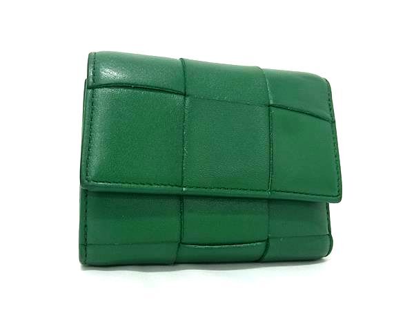 美品 BOTTEGA VENETA ボッテガヴェネタ 三つ折り財布 CASSETTE TRI-FOLD ZIP WALLET カセット 三つ折り　ウォレット 65137【本物保証】