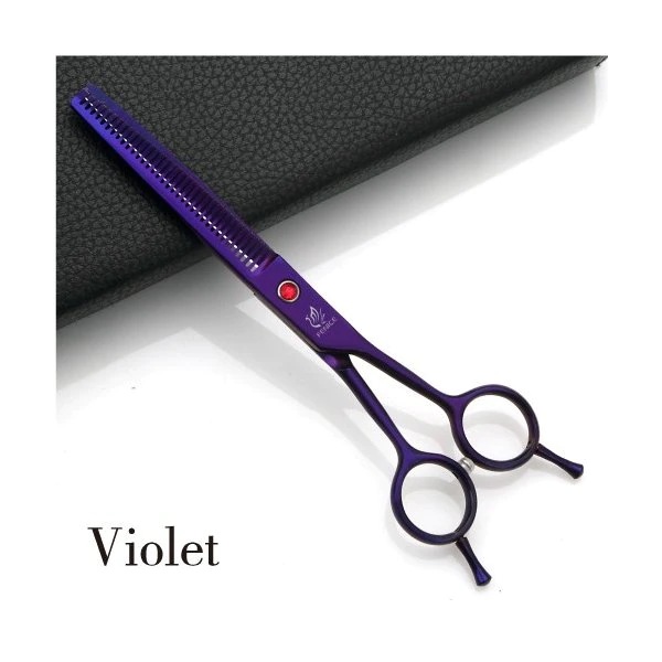 フェニスプロフェッショナルジャパン440cペット犬グルーミングシザー間伐鋏6.5インチ用右左手用5色 violet