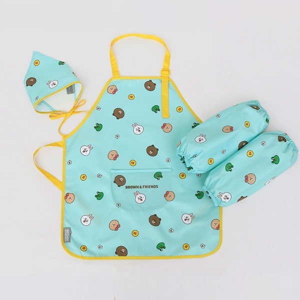 ブラウンアンドフレンズ 子供用エプロンセット(Mint)