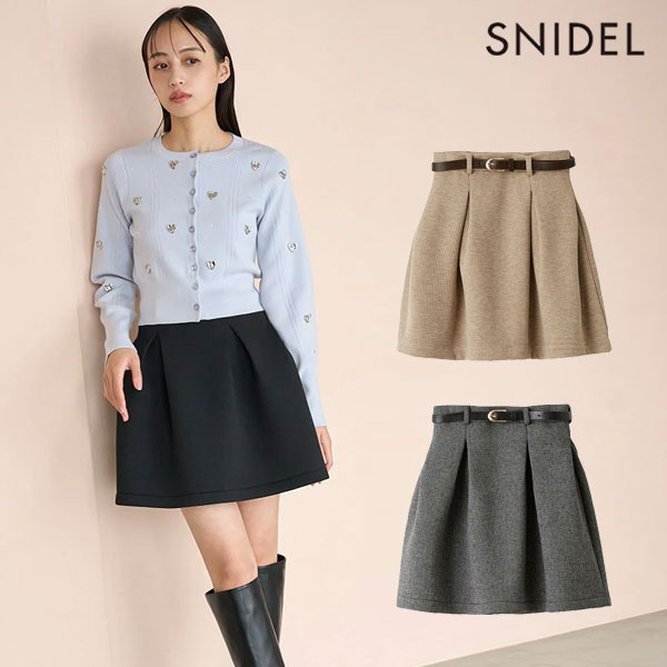 【SALE10%OFF】【即納】 スナイデル SNIDEL ボトムス 25春夏 ベルテッドストラクチャーミニスカート ミニ丈 スカート swfs251102