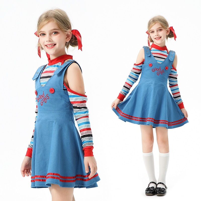 ハロウィン子供用コスチューム ホラー ゴースト ドール メイド服 ゴーストコスチューム サーカス ピエロ コスチューム 女の子 ヨーロッパとアメリカ