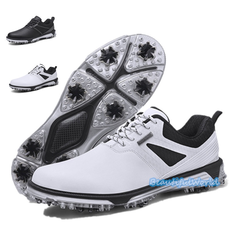 ゴルフシューズ メンズ レディース強いグリップ スパイク靴 スニーカー アウトドアシューズ スポーツ靴 フィット感 軽量 耐久 動きやすい 防水 防滑 練習場 四節可能G15