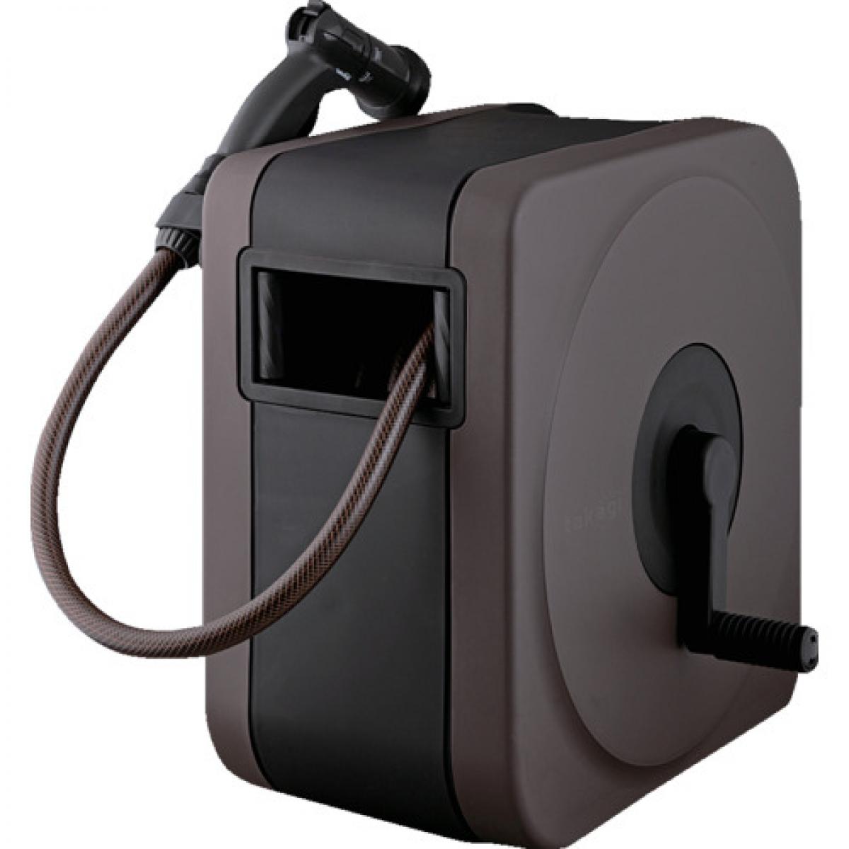 タカギ 散水ホースリール BOXY NEXT 30m ブラウン RC1330BR ホースリール 屋外散水用 カバー付きボックスタイプ