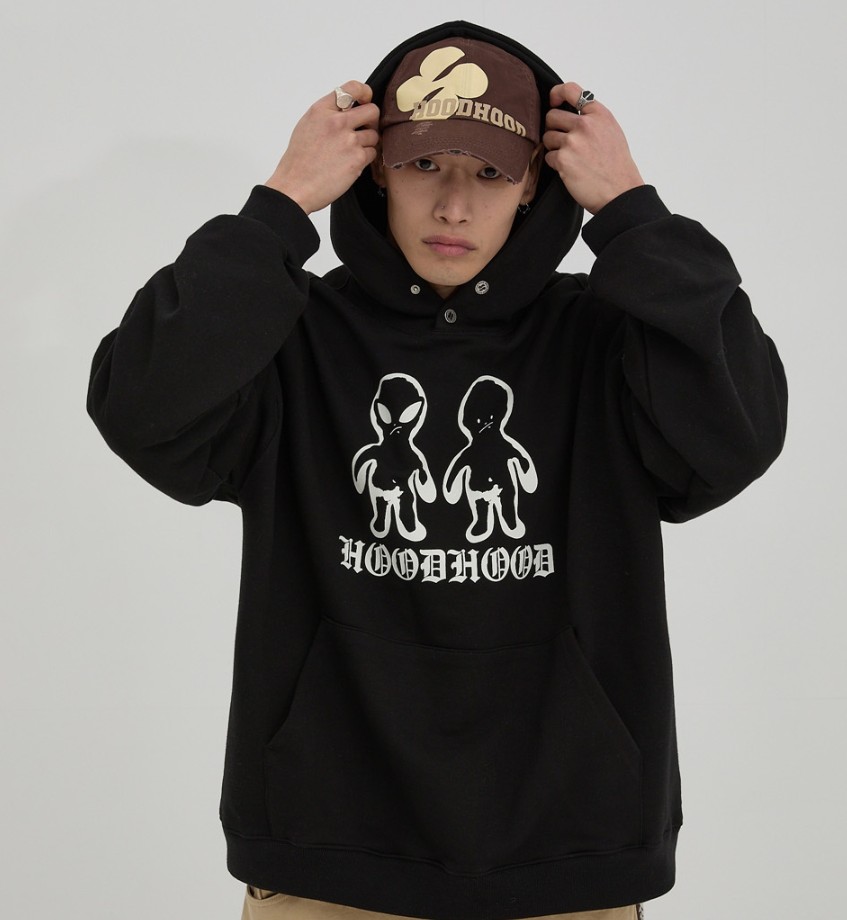 ツインエイリアンオーバーサイズフード 2カラー　UNISEX
